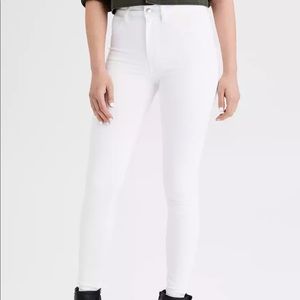 American High Waisted White Jeans